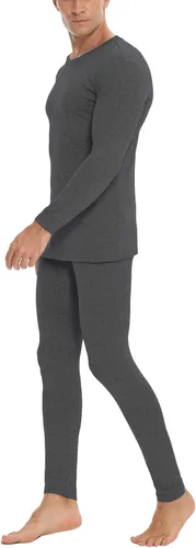 Vista 2 de Daupanzees Conjunto de ropa interior térmica ultra suave para hombre, elástico, ligero, con forro polar largo