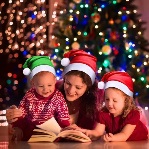 Vista 3 de SATINIOR 16 Piezas de Sombrero de Navidad a Granel, Sombreros de Papá Noel de Tela No Tejida para Navidad, Sombreros para Adultos, Decoraciones