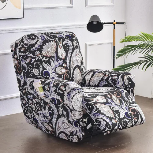 Vista 3 de Fundas elásticas para sillas reclinables, 4 piezas, estampado Lazyboy, funda de elastano suave para silla reclinable, protector de muebles