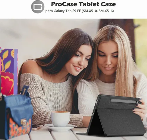 Vista 7 de ProCase Funda delgada con soporte para Galaxy Tab S10 FE / S9 FE 10.9", color negro Se adapta a Galaxy Tab S10 FE / S9 FE 10.9 pulgadas