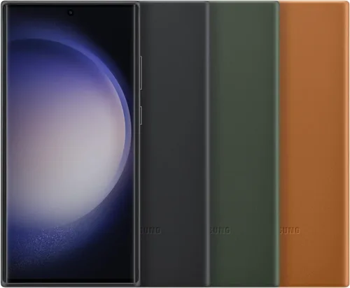 Vista 9 de Samsung Funda de piel para Galaxy S23 Ultra, funda protectora premium con protección delantera y trasera, agarre suave, versión estadounidense