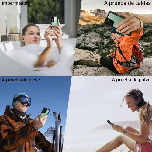 Vista 7 de Lanhiem Funda para Galaxy Note 20, Protector de Pantalla Integrado con Película para Huella Dactilar Funda Impermeable a Prueba de Polvo, Cubierta