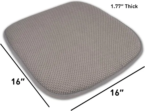 Vista 46 de Sweet Home Collection Cojines de espuma viscoelástica para silla, goma antideslizante y diseño de panal de abejas y esquinas redondeadas de 16 x 16
