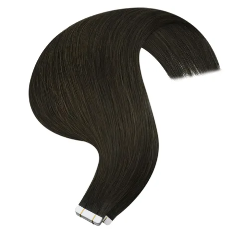 Vista 18 de YoungSee Extensiones de Cabello Humano con Cinta Balayage Extensiones de Cabello con Cinta Marrón Oscuro Extensiones de Cabello con Cinta Ombre
