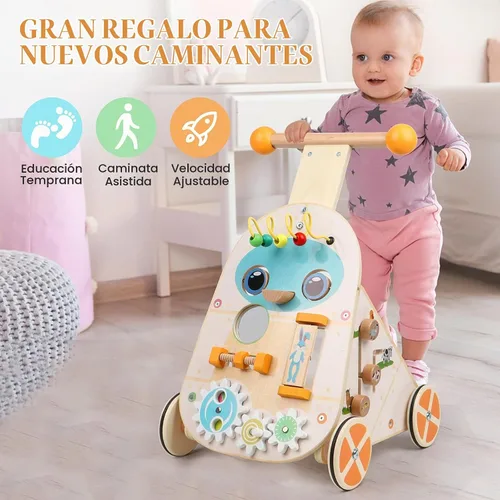Vista 3 de Andador de madera del bebé con el andador del bebé de la altura ajustable
