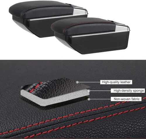 Vista 5 de Caja de reposabrazos de coche para golf Hatchback 2010-2012/para Jetta 2007-2012, organizador de consola central, reposabrazos de almacenamiento