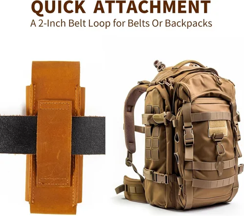 Vista 7 de Funda multiherramienta para hombres, bolsa multiherramienta de cuero, organizador de bolsa EDC para cinturón, funda multiherramienta con cierre