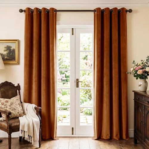 Vista 35 de StangH Cortinas de terciopelo gris de 84 pulgadas para oscurecer la habitación, con aislamiento térmico, cortinas gruesas y pesadas para sala