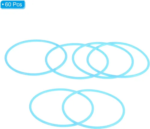 Vista 3 de PATIKIL Pulseras de gelatina de silicona, paquete de 60 pulseras de goma arcoíris brillantes de los años 80, pulsera elástica de neón para fiestas