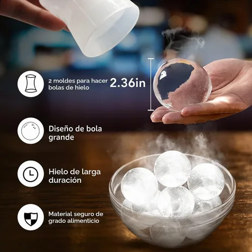 Vista 3 de Juego de 2 Vasos de Whisky de 11 OZ, Vasos Old Fashioned con 2 Moldes para Bolas de Hielo, Vasos de Bourbon y Scotch, Vasos Rocks y de Cóctel, Vasos