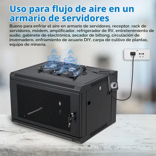 Vista 5 de Ventiladores de computadora dobles de 4.724 in de alto CFM con enchufe de CA, ventilador de velocidad variable de 110 V - 240 V, refrigeración