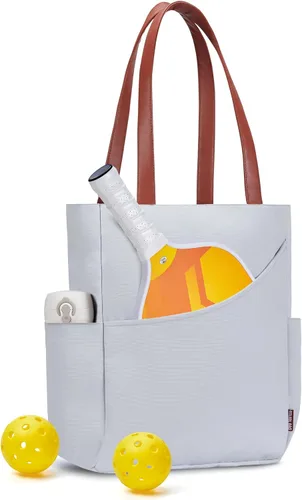 Vista 11 de Bolso de Pickleball para Mujeres, Elegante Bolso de Nylon con Capacidad para 2 Palas, Bola, Equipo, Bolso de Hombro Utilitario para Deportes