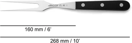 Vista 2 de ARCOS Tenedor de trinchar de acero inoxidable nitrum de 6 pulgadas y hoja de 6.299 in. Cuchillo de carnicero para deshuesar. Mango ergonómico POM