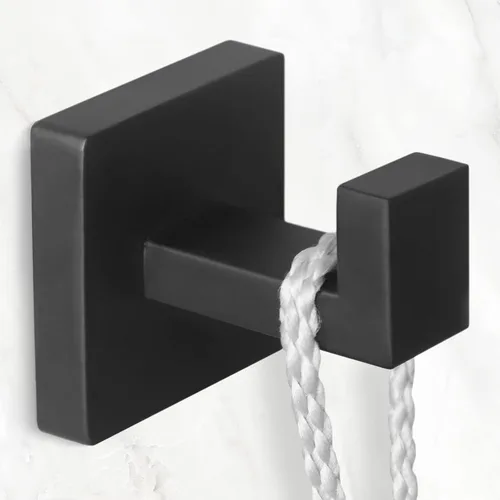 Vista 4 de IBosins Paquete de 4 ganchos para toallas de mano para baño, pared, sala de estar, dormitorio, cocina, armario, colgador de gancho de acero