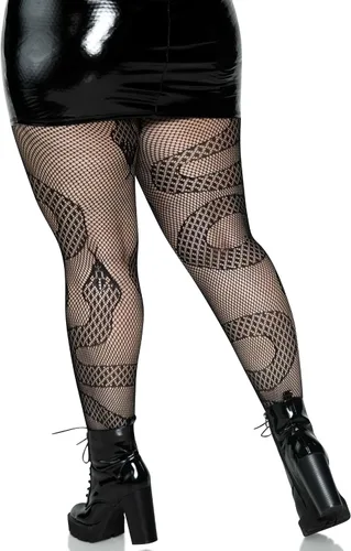 Vista 4 de Leg Avenue Medias de red de animales alternativos oscuros para mujer, serpiente, 1X de EE. UU, Snake