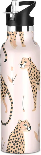 Vista 15 de Flower Horse - Botella de agua de acero inoxidable con aislamiento al vacío, botella de boca estándar con asa ancha