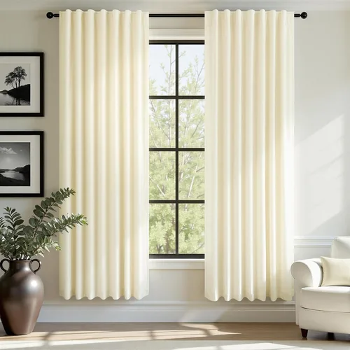 Vista 45 de Cortinas de terciopelo opacas para oscurecer la habitación de 63 pulgadas de largo para sala de estar, comedor, 2 paneles, privacidad pesada