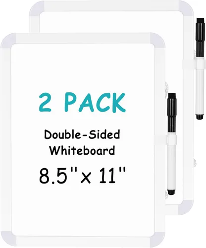 Vista 8 de WALGLASS Pizarra blanca pequeña de borrado en seco, pizarra blanca magnética de 8.5 x 11 pulgadas para pared, nevera, taquilla, mini pizarra blanca