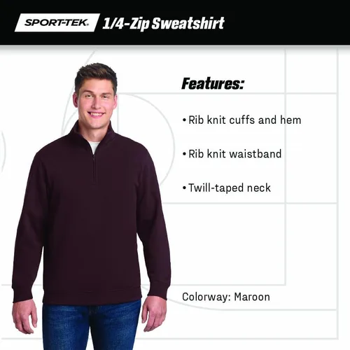 Vista 5 de SPORT-TEK Unisex Quarter Zip Sweatshirt