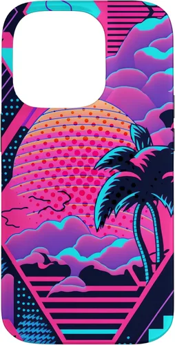 Vista 17 de iPhone 16 Retro Vaporwave Vibes - Funda para amantes de la nostalgia de la música de los años 90