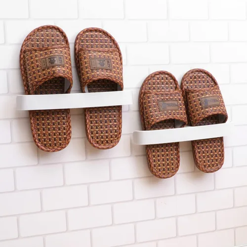 Vista 8 de Cabilock Organizador de zapatos para colgar detrás de la puerta, organizador de zapatos montado en la pared, autoadhesivo, soporte para barra
