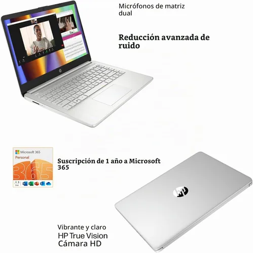 Vista 4 de HP Stream - Laptop HD de 14 pulgadas, procesador Intel Celeron N4120, gráficos Intel UHD 600, Microsoft Office 365, 4 GB de RAM, 128 GB