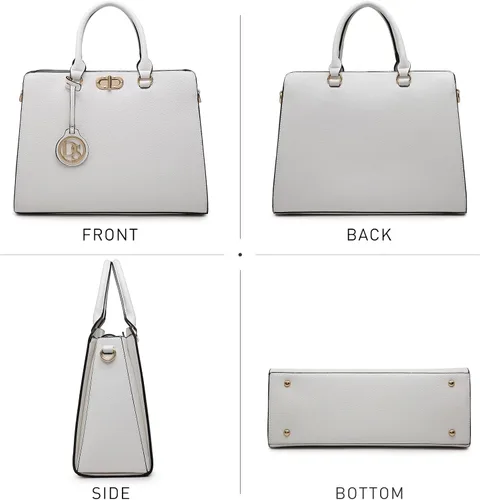 Vista 3 de Dasein Bolsos de Mano para Mujeres Carteras Bolsos de Trabajo para Damas Cartera Satchel Tote con Asa Superior Bolsos de Hombro con Clutch a Juego