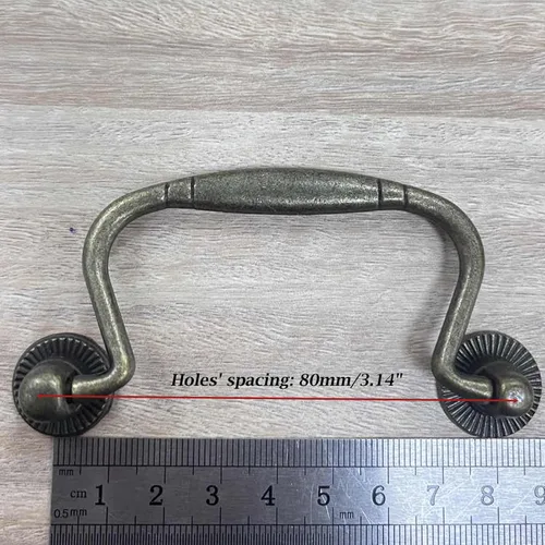 Vista 2 de 5 tiradores de fianza antiguos para cajón, perillas decorativas de agujero de 3 pulgadas, manijas de aleación de zinc, accesorios para aparador