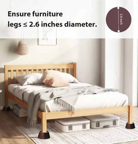 Vista 3 de Elevadores de cama de madera de pino de alta calidad, elevadores resistentes para soporte resistente y decoración mejorada