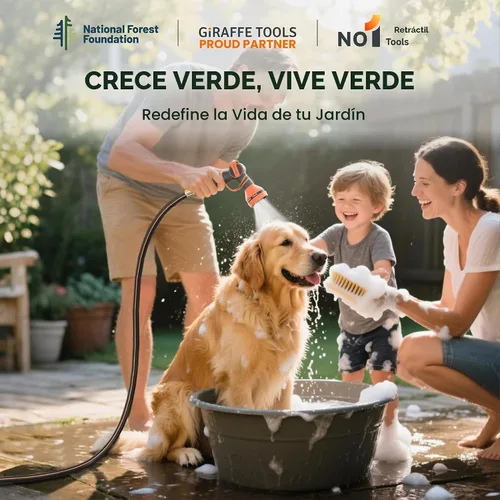 Vista 8 de Giraffe Tools Carrete de manguera de pared resistente, manguera retráctil de 5/8 pulgadas x 90 pies con rebobinado automático, giro de 180°, bloqueo