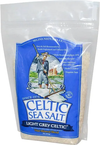 Vista 5 de Celtic Sea Salt Sal gruesa gris claro, 1/4 libra, 4 onzas