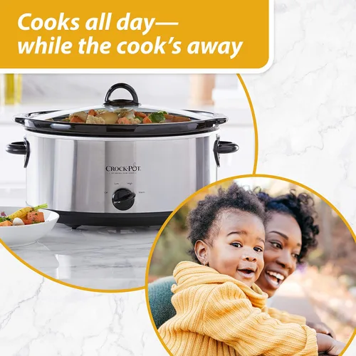 Vista 7 de Crock-Pot Olla de cocción lenta programable de 8 cuartos de galón + olla de cocción lenta manual ovalada de 7 cuartos de galón, acero inoxidable