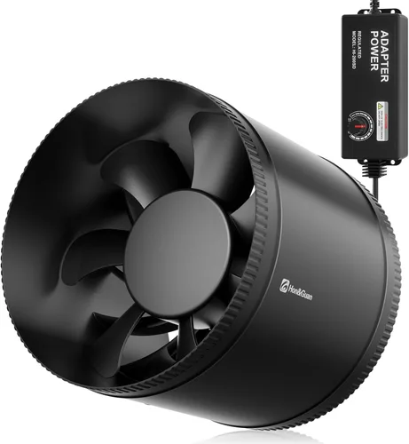 Vista 11 de Hon&Guan Ventilador Soplador En Línea de 3 Pulgadas con Controlador de Velocidad 120 CFM con 20W de Potencia Ultra-Baja y Bajo Ruido