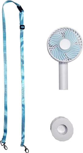 Vista 4 de Soleus Air Ventilador de mesa portátil, ventilador de escritorio pequeño de 7 pulgadas, batería recargable de 4000 mAh, ventilador de piso USB