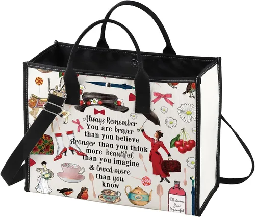Vista 7 de LEVLO Bolsa de maquillaje para cosméticos de Mary Movie Mary Fans Gift You Are Braver Stronger Smarter Than You Think - Bolsa de maquillaje