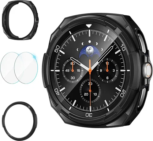 Vista 12 de Goton 3 en 1 Accesorios para Samsung Galaxy Watch 3 de 41 mm, 1 Carcasa de Armadura de TPU Resistente + 2 Películas Protectoras de Pantalla