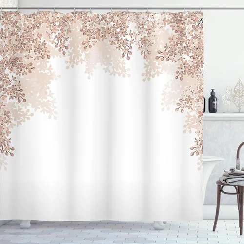 Vista 23 de Ambesonne Decor Collection cortina para regadera de baño de poliéster