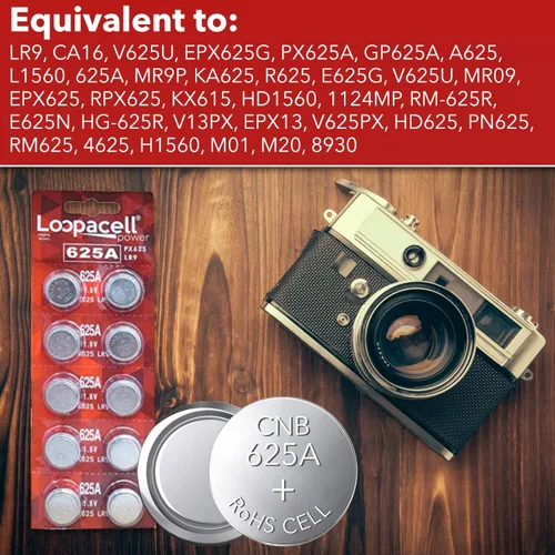 Vista 6 de LOOPACELL Batería alcalina 625A PX625A LR9 V625U PX625 - Batería alcalina de 1.5 V de larga duración para medidores de luz alimentados por