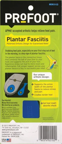Vista 6 de Fascitis Plantar de ortopedia Profoot, 8-13 para hombres, 1 par