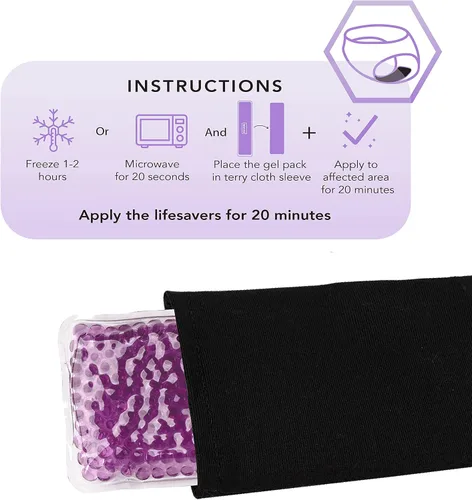 Vista 4 de Leonns® Paquetes de hielo perineal reutilizables para recuperación posparto – 3 paquetes de gel y mangas lavables – Alivio caliente y frío