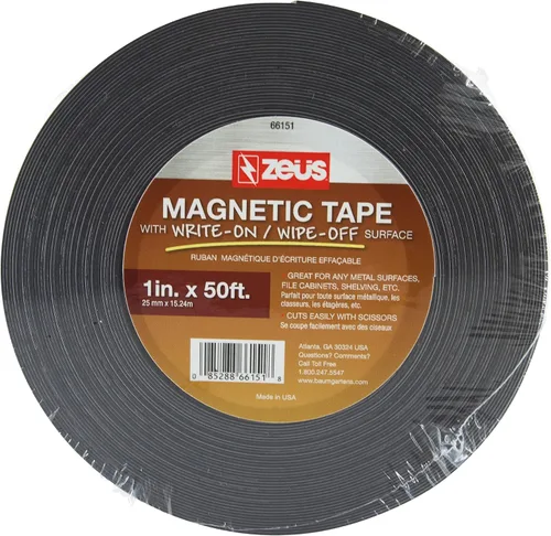 Vista 5 de Baumgartens - Cinta de etiquetado magnética, rollo de 1 x 50 pies, color blanco (BAU66151)