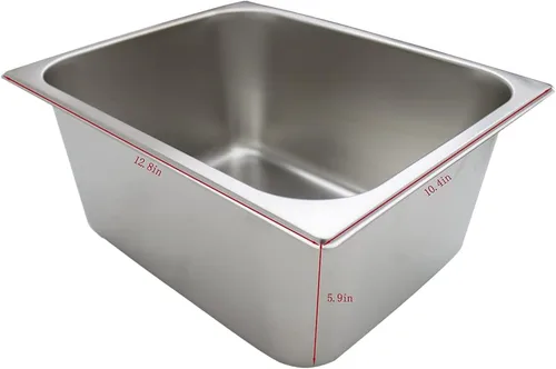 Vista 3 de INTSUPERMAI Calentador comercial de 8 sartenes de 6 pulgadas de profundidad para encimera, calentador de sopa de alimentos Bain Marie, calentador