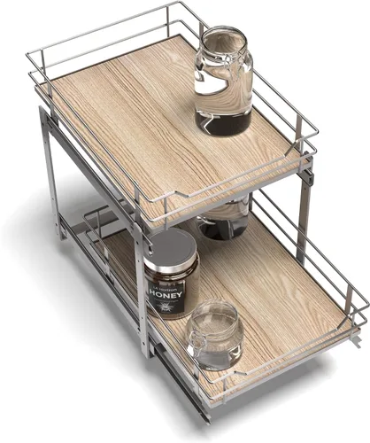 Vista 12 de Home Zone Living Organizador de armario de cocina extraíble cromado