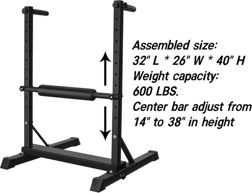 Vista 6 de Estación de inmersión 3 en 1, soporte de elevación búlgaro dividido para sentadillas y pantorrillas con marco de acero resistente Equipo