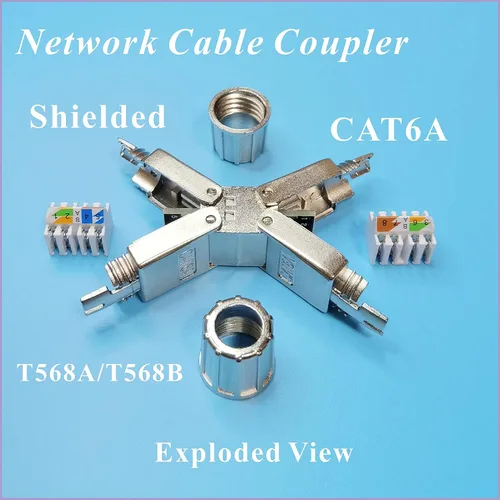Vista 2 de Caja de conexiones Ethernet, conector de empalme a tope de cable de red CAT6A/CAT6E/CAT6/CAT5E/CAT5E/CAT5, terminal de tipo perforado blindado sin