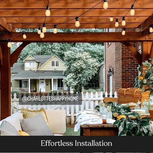 Vista 7 de Brightech Ambience Pro - Tira de luces LED para exteriores con energía solar, 27 pies, impermeable, comercial, con bombillas parpadeantes, luces