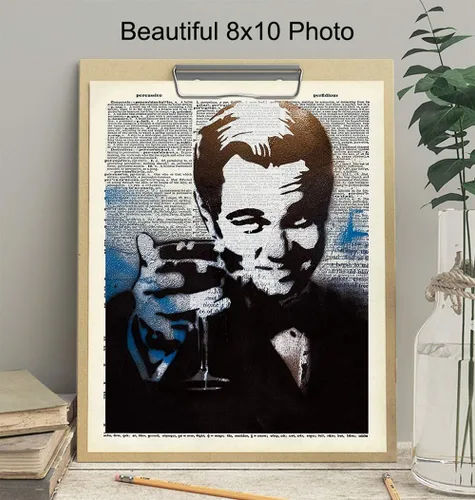 Vista 3 de Póster de Banksy Leonardo DiCaprio para pared, decoración única del hogar para bar, cocina, oficina, regalo de felicitación para celebración