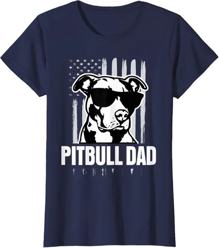 Vista 25 de Pitbull Dad - Camiseta para hombre con orgullo American Pit Bull Dog, Negro, S