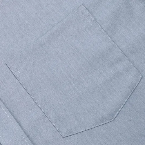 Vista 5 de Camisa de vestir elástica resistente a las arrugas para hombre, camisa de manga larga con botones y ajuste regular