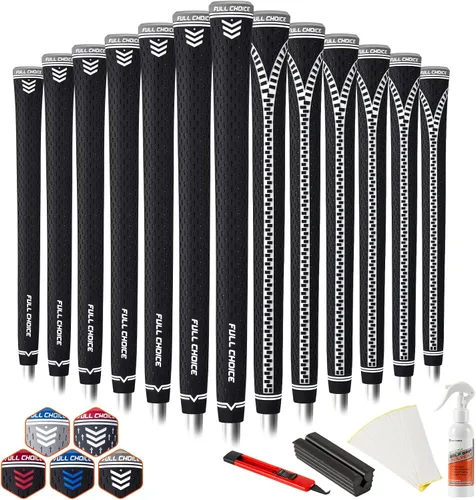 Vista 12 de 13 Pack Golf Grips, Tacky Rubber Club Grips with Raised Plus Texture, Zipper Backline and Low-Taper Design, Standard, Midsize or Jumbo, Grips Only